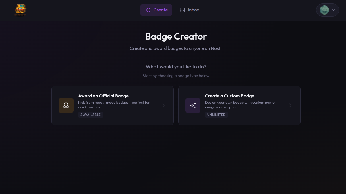 Create Badge Selection